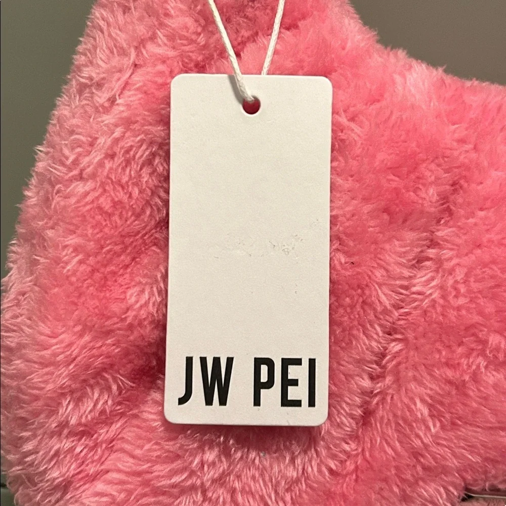 JW PEI Gabbi Terry Ruched Pink Faux Fur Fuzzy Hobo Handbag Revolve
